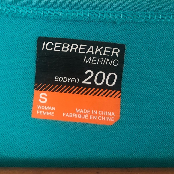 Icebreaker turquoise/teal 100% merino top - Picture 2 of 8